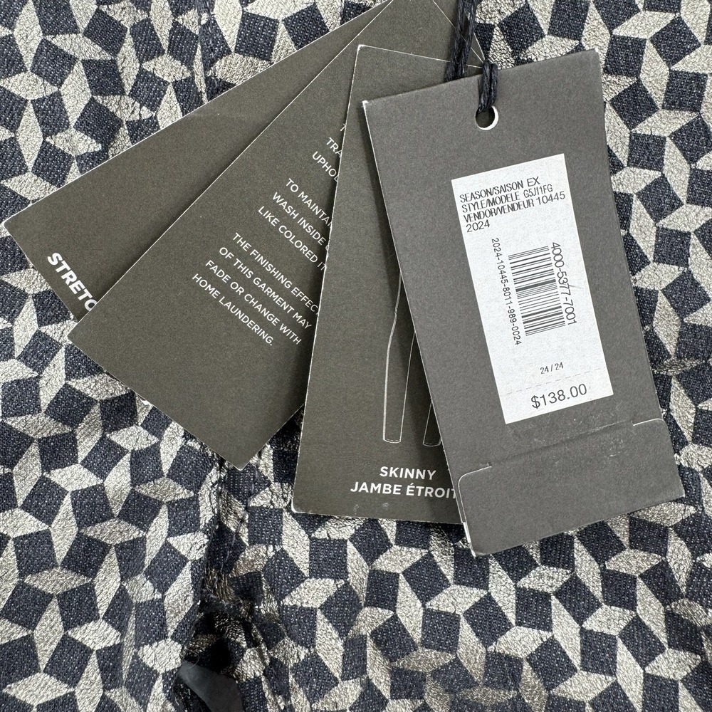 Armani Exchange Pants‎ Womens 24 Skinny Stretch Printed Coated Leggings NWT - Picture 4 of 8
